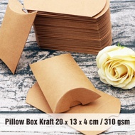 Pillow Box Souvenir Box Gift Paper Bag Kraft 20x13x4 cm 310 gsm (1 Pack Contains 10pcs)