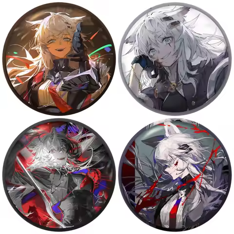 58mm Game Arknights Lappland Cosplay COSTUME Badge Pin SPTE Tinplate Brooch Prop Xmas Gift