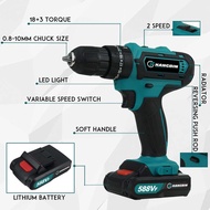 588VF impact drill Set 3 Mode Cordless Drill +2 Lithium battery Screwdriver 2 Speed Hammer Power Dri