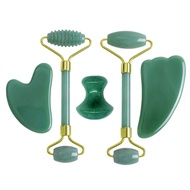 Face Massager Gouache Scraper Natural Jade Roller Gua Sha Kit Gouache Massage Set Facial Massager Beauty And Health Care Tool