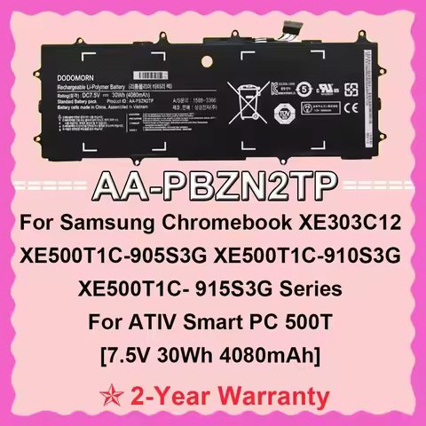 DODOMORN AA-PBZN2TP 7.5V 30Wh For Samsung Chromebook XE500T1C-905S3G XE303C12-A01US XE500T1C-910S3G 