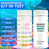 100pcs Aquarium Test Strips 7 in 1 Fish Tank Test Kit Freshwater Saltwater Aquarium Water pH Test St