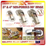 🇲🇾Non-porous(Tanpa Lubang)90 Degree Hinge Concealed Furniture Cabinet Door Hinge Hole Free Hinge Engsel Pintu Kabinet