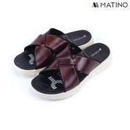 MATINO PLAY รองเท้าแตะชายหนัง รุ่น MC/T 9324 - GREEN/NAVY/RED