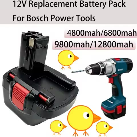 12V 12800mAh Li-ion Replacement Battery for Bosch PSR AHS GSB GSR 12VE-2 Power Tools, Fit BAT043 BAT