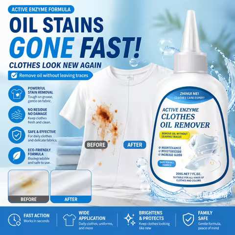 Clothing Oil Remover, A Magic Tool for Removing Oil Stains from Clothes. Bio-Enzyme Oil Remover King
