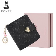 Foxer short wallet for women bifold wallet leather wallet for women card holder