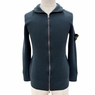 成色極佳 ▼ STONE ISLAND 7715519C2 100% 羊毛 Logo 貼片雙拉鍊駕駛針織外套 綠色 XL 正品男士