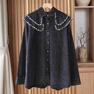 AILEEN DENIM BLOUSE SEQUIN CHIC