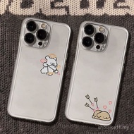 Angel Line Puppy Couple Space Case Transparent Suitable for iPhone Phone Case Suitable for iPhone 16