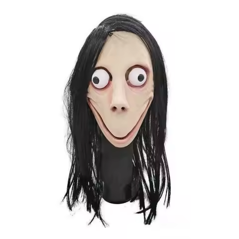 Stage Performance Props Cosplay Halloween Ghost Mask Headgear Wig Spooky Latex MoMo Maske Scary Crea