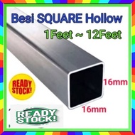 5/8"x5/8"(16mm) Besi Hollow Petak  1feet - 7feet (1.0mm)