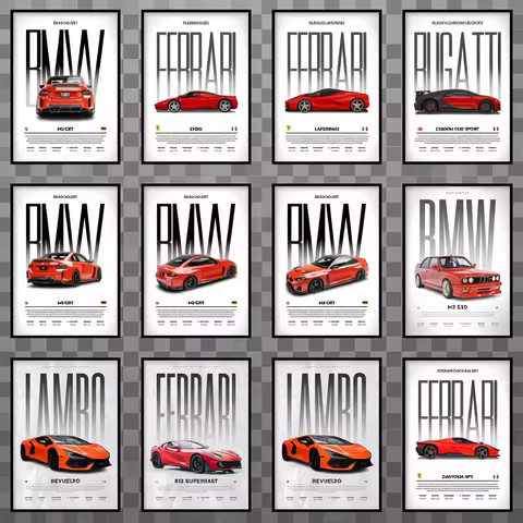 Classic Red Performance Sports Car Wall Art M3 F40 812 FS90 Luxury Car HD Canvas Print Poster Home L
