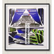 Y16 Y16zr Design Monster Body Cover Stripe Sticker - Blue / Black