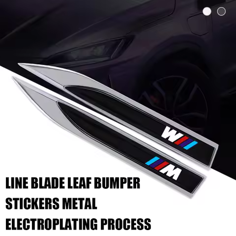 For BMW Performance M Power M3 M5 E46 E39 E36 E34 E30 E90 1Pair Car Side Fender Knife Stickers Emble