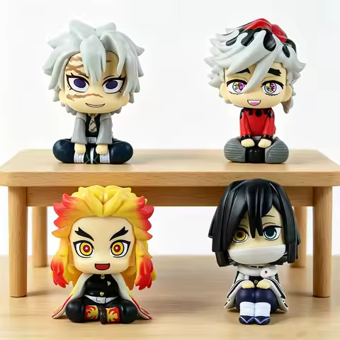 Cute Demon Slayer Look Up Figures Kamado Tanjiro Nezuko Zenitsu Giyuu Mitsuri Sanemi Muichiro Akaza 