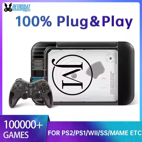 JMachen Hyper Base RB2 Portable Retrobat External Game HDD 100000+Games For PS2/PS1/Wii/PSP/N64/MAME