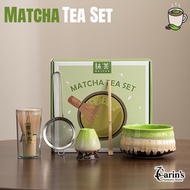 Japanese Tea Set Matcha Whisk Set Traditional Matcha Gift Ceramic Matcha Bowl with Pouring Spout Mat