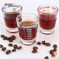 PEONIES Shot Glass Measuring Cup, Universal 60ml Espresso Shot Glass, Accessories Heat Resistant Espresso Essentials Coffee Measuring Glass