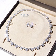 Neriza Jewelry/ชุดเครื่องประดับเพชรสังเคราะห์เกรดพรีเมี่ยมประกายเที่ยบเท่าเพชรแท้ เครื่องประดับเจ้าส