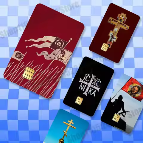 Russian Jesus O-Orthodox C-Cross Holographic Laser Shinny Film Skin Cover Sticker for Debit Credit C