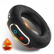 Heating Cock Penis Vibrating Ring for Man Cockrings Male Delay Ejaculation Massager Long Lasting Ere