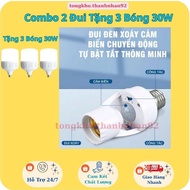 Com 2 sockets get 3 free 30w bulbs, sensor light bulb holder, smart motion sensor hanging lamp holde