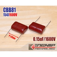 (1 Unit) [F-CAP] 0.15uF/1600V 154J1.6KV CBB81 12x29 H20mm P = 25mm