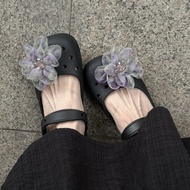 Gradient Flowers High-End Mary Jane Ballet Hole Shoes Accessories Suitable for crocs diy Shoes Flowe