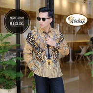 KEMEJA Best Selling!! LUHUR Hem Shirt Tops Premium Batik Shirts For Men Boys Slimfit Full Lapis Sogan Hand Long Sleeve Short Sleeve Original Original Solo Laweyan