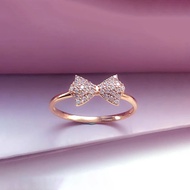 Sweet Butterfly Knot Ring 585 Purple Gold 14K Rose Gold Fashionable Trendy Jewelry Womens Accessorie