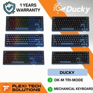 Flexi Tech DUCKY OK-M TRI-MODE MECHANICAL KEYBOARD 65 / 75 / 98 BLACK-BLUE / US / BABY SWITCH /WINE 