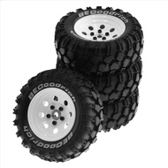 (LA32) 4Pcs 1.9 Inch Metal Wheel Rim Rubber Tire for 1/10 RC Crawler TRX4 SCX10 D90 4103 90046 FR4 F