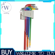 Long Ball End Hex Key Set Color Coded Allen Wrench Set L Shape Hex Wrench Kit