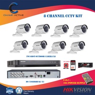 HIKVISION 8 CHANNEL DVR WITH 8X OUTDOOR CAMERAS