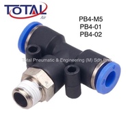 PB Series 4MM Male Branch TEE PB4-M5,PB4-01,PB4-02 Pneumatic Push In Fitting One Touch Fitting T Joi