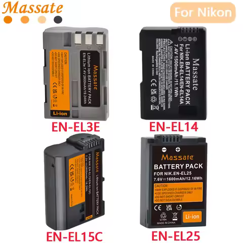 Massate EN-EL14 EN-EL15 EN-EL25 EN-EL3E ENEL14 ENEL15C ENEL25 ENEL3E EN-EL14a EN EL25Camera Battery 