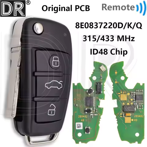 Great Original PCB ID48 Chip 315/433MHz 8EO837220D/K/Q Car Remote Key For Audi A2 A4 S4 RS4 B7 Avant