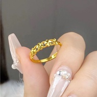 Vietnam Sand Gold Clover Ring Female Imitation Gold 999 Plain Ring Ring
