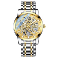 CHENXI นาฬิกากีฬาทัวบิยงนาฬิกากลไกนาฬิกาอัตโนมัติผู้ชายนาฬิกาเหล็กเต็มรูปแบบกันน้ำนาฬิกาข้อมือธุรกิจ