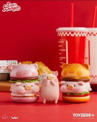 罐頭豬原色 粉紅 限量疊疊樂 漢堡 巨無霸吊卡系列 香港鐳射貼紙版 限定 黑金餐紙 貼紙 聖誕禮物lulu豬 Lulu the piggy Classic Big Mac Burger tray pa