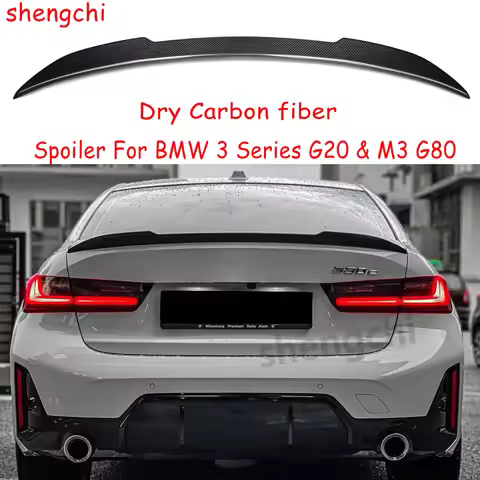 G20 CS Style Dry Carbon Fiber Rear Trunk Spoiler Wings for BMW 3 Series G20 & M3 G80 318i 320i 330i 