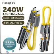 PD3.1 240W Super Fast Charging Data Cable 3-in-1 Multi-function Phone Charger Cable Expander Ports D
