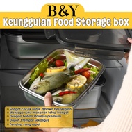 Kotak Tupperware Penyimpanan Makanan Stainless Steel Wadah Makanan Anti Tumpah Murah