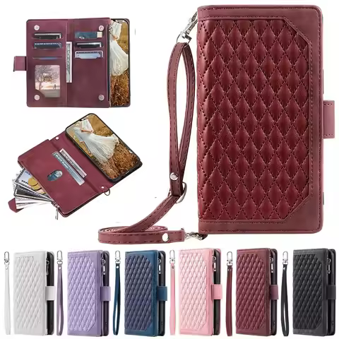 Zipper Wallet Multi Card Slots Case For OPPO Realme 9i 8i 8 Pro C11 C20 C21 C30 C31 C35 Reno 7 6 5 5