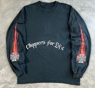 เสื้อยืดแขนยาวเฮฟวี่เวทหายาก 240g West Coast Choppers 90s Vintage ผ้าฝ้าย เสื้อผ้าป้องกันแสงแดดสําหร