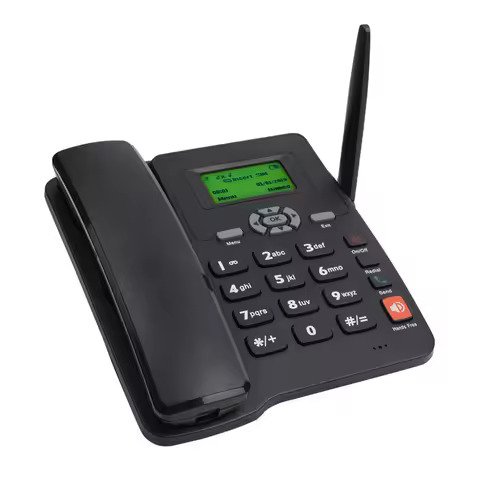 Cordless Phone Desktop Telephone SIM Card 2G Fixed Wireless Phone with Antenna Radio Alarm Clock Fun