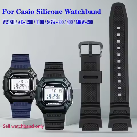 Rubber Strap for Casio AE-1200WH AQ-S810W MRW-200H W218H SGW-300/400 for Casio AE-1000W Watch Access