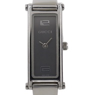 二手 Gucci 1500L 不鏽鋼石英錶，模擬顯示，銀色錶盤，女士款。