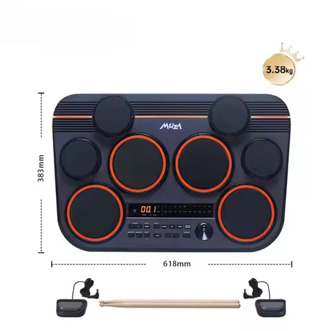 Magic Shark DD325 Full Mesh Compact Portable Electronic Drum Kit for Outdoor Performance with Rubber